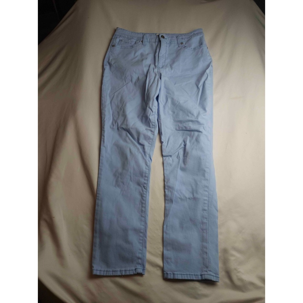 Crown & Ivy High Rise Skinny Crop Jeans Women 12R Blue Preppy Stretch Flat Front